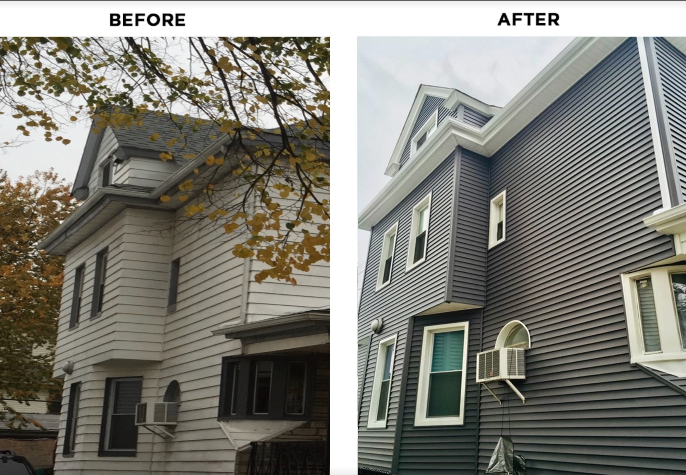 Before and After - Residential Siding Services In Long Island