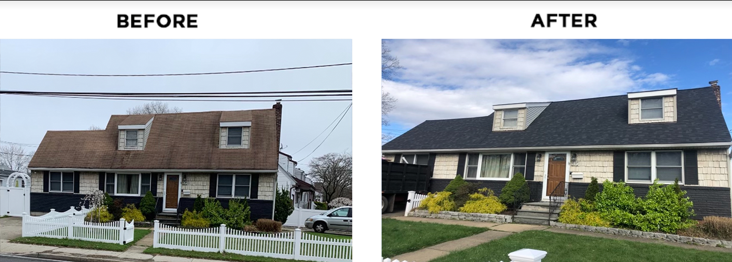 Before and After - Residential Roof Replacement by Integrity Remodeling in Long Island